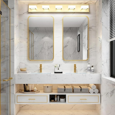 Modern Vanity Lights - LED Bathroom Light Fixture With Acrylic Shade For Mirror, Dimmable, Energy Saving, Hardwired Installation