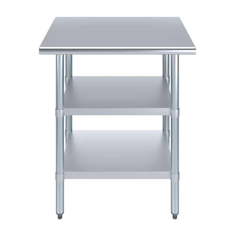 Stainless Steel Work Table with Galvanized Shelves