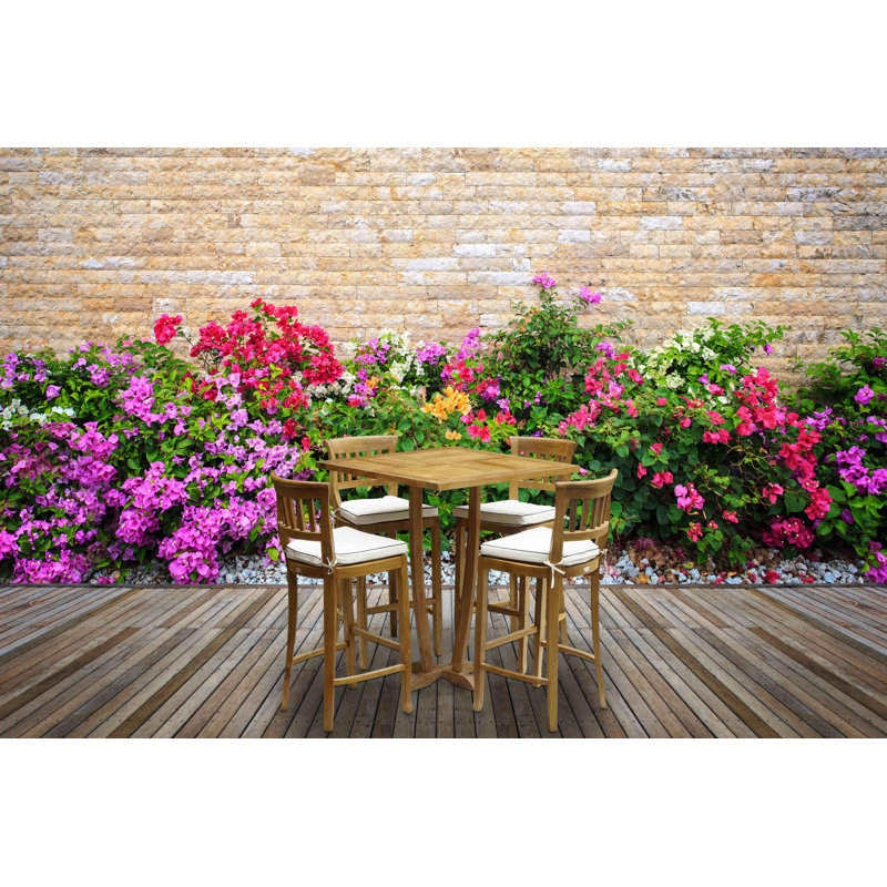 Amsterdam Outdoor Teak Bar Stool, 29.5"