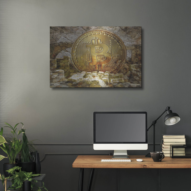 «Bitcoin New Age Four» par Steve Hunziker OOB, H 24 po x l 36 po