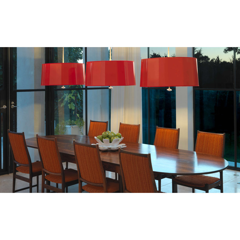 Penelope 3 - Light Chandelier, Red Ceramik Parchment