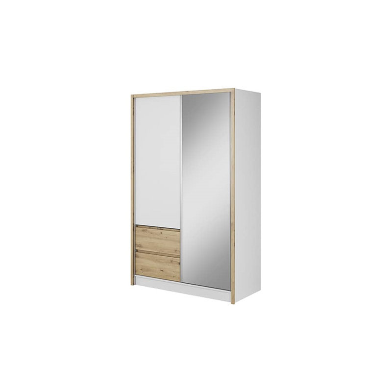 Deforrest 2 Door Manufactured Wood Wardrobe, Oak Artisan