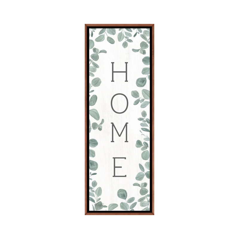 Home Eucalyptus II by Kate Sherrill - Panoramic Print on Canvas, 30.48 cm H x 91.44 cm W, Brown Floater Frame