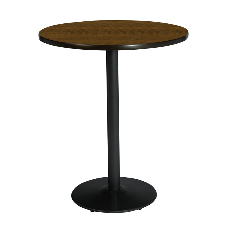 Mode Round Breakroom Dining Table, Silver, 41" H x 30" L x 30" W, Medium Oak