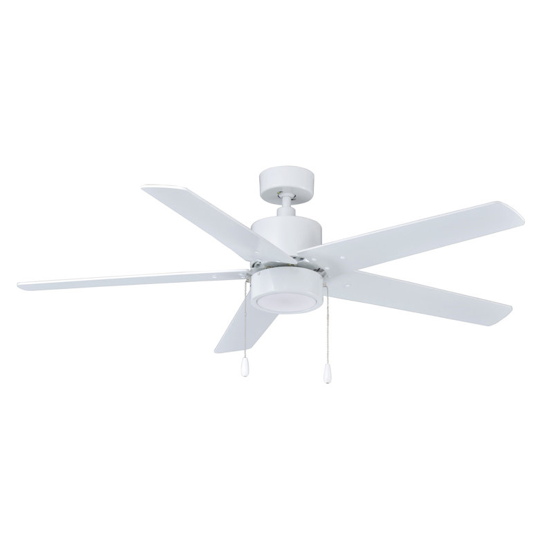 Ventilateur de plafond d'intérieur à 5 pales 52 pouces Jolle, Blanc, Blanc