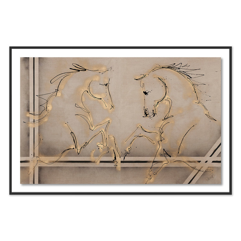 Greeting Print by Donna Bernstein, Black, 48" H x 72" W x 2.5" D