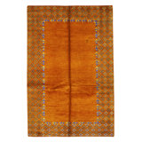 Hand-Knotted High-Quality Orange Area Rug