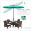Grand parasol de table d'extérieur avec manivelle, inclinaison à bouton-poussoir et protection UV pour une ombre et un confort accrus-130067217-130067213