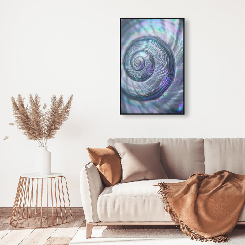 Sea Spiral Print by Oliver Gal, 25"H x 17"W, Black Floater Frame