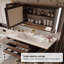 Meuble-lavabo sur pied 39,76 po en aluminium brun avec armoire à miroir