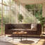 Canapé 3 places en cuir d'hévéa capitonné capitonné l 78,75 po x P 29,25 po x Christopher Knight Home