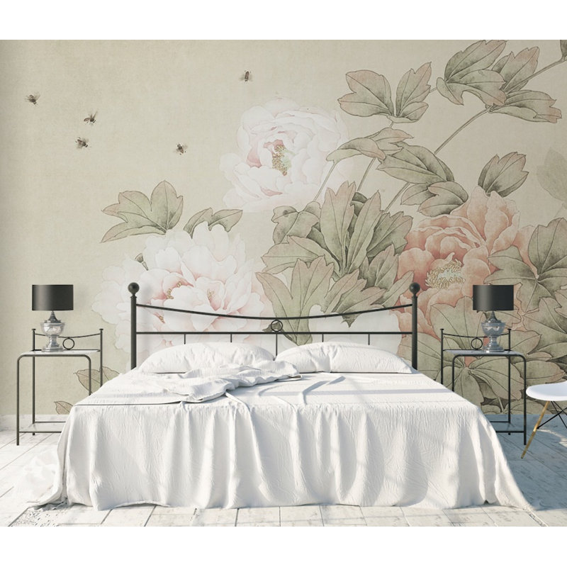 Floral Wall Mural, 9.5' L x 17' W