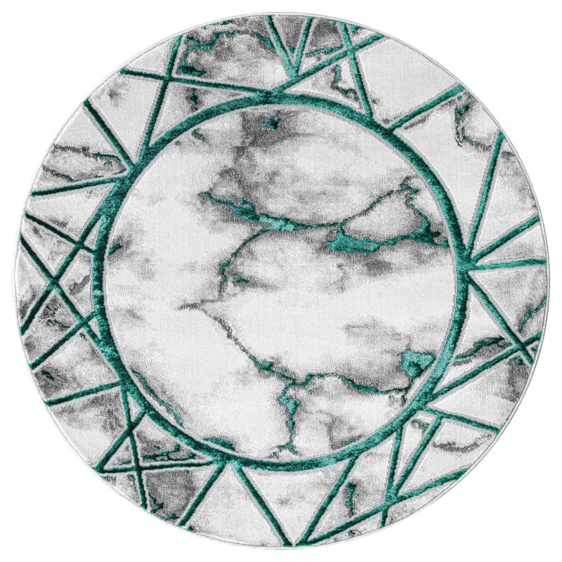 Geometric Area Rug, Round 120 cm