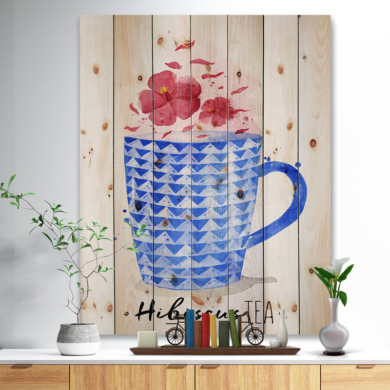 «Food Teacup Red Tea», reproduction d'impression sur toile, H 20 po x l 15 po x P 1po, Bois
