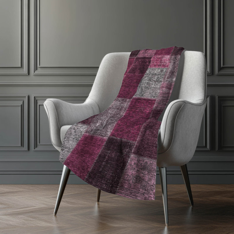 Jeté patchwork Addison Sherpa ASB663, Merlot