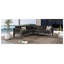 Ensemble de canapé modulaire d'extérieur en forme de V en aluminium avec tissu imperméable noir et gris foncé