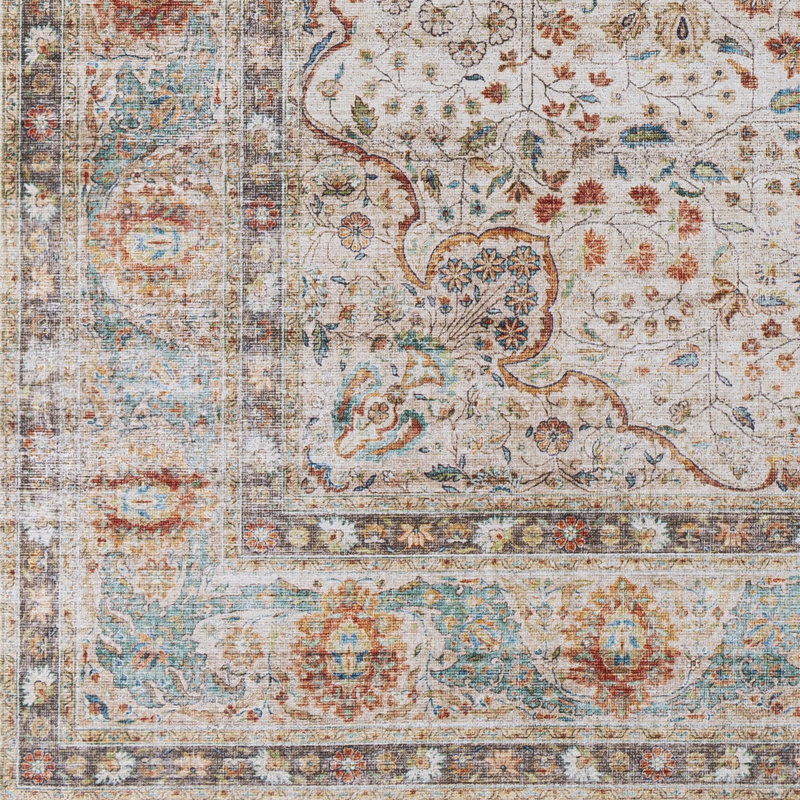 Tapis beige Fleckenstein, Tapis de couloir 2 pi 6 po x 7 pi 6 po