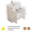 Meuble-lavabo de 24 po avec lavabo combiné, armoire de salle de bain 2 portes, avec tablette, conception sans poignée, lavabo en céramique à bordure épaisse unique, charnière à système de fermeture en douceur, assemblage facile