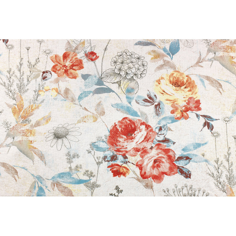 Denzel Tablecloth, Natural/Red