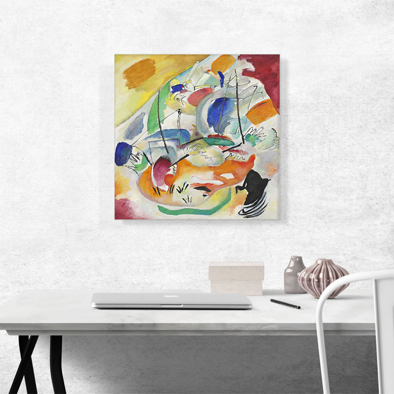 Reproduction sur toile tendue, improvisation 31, Bataille maritime 1913 par Wassily Kandinsky, H 18 po x l 18 po x P 0,75 po