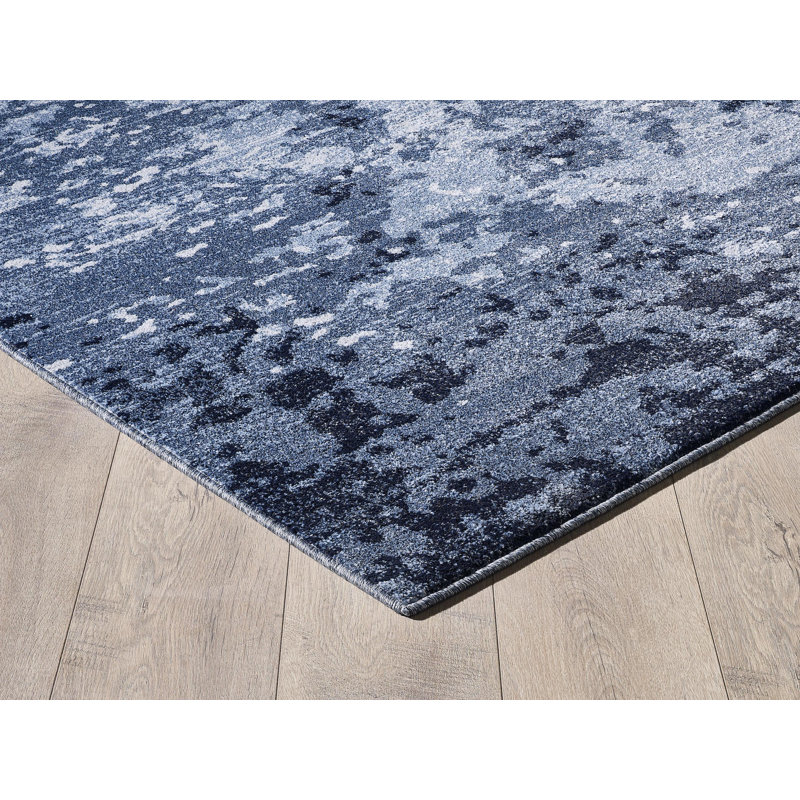 Tapis abstrait gris clair / noir Nuys, Rectangle 8 pi x 10 pi