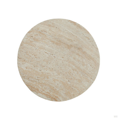 Outdoor Travertine Concrete Side Table by Ivy Bronx