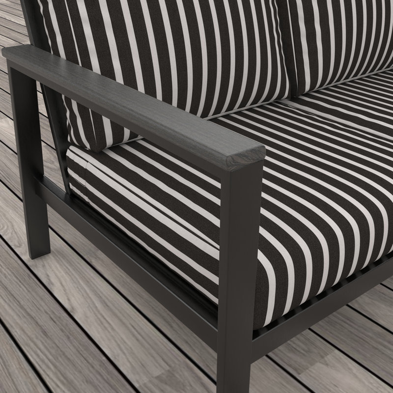 Townsend Loveseat with Sunbrella® Cushion, Sunbrella Calm Laurel, Brown