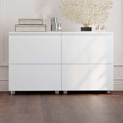 Commode blanche à 4 tiroirs petite taille