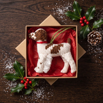 Arcadia Home Brittany Spaniel Hand-Knit Ornament