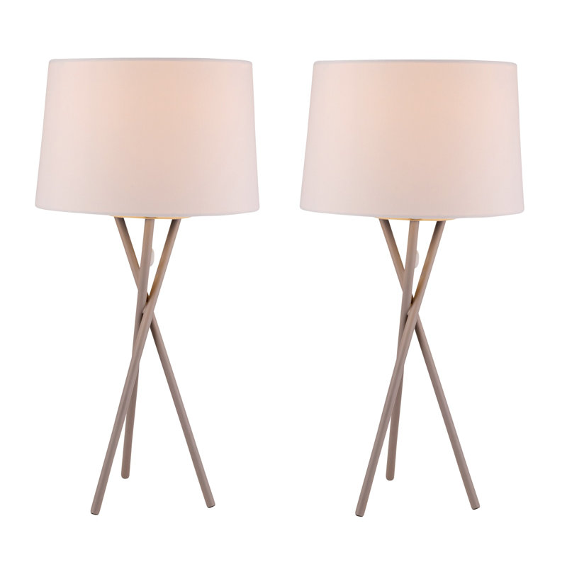 Castello Metal Tripod Lamp, White, Grey