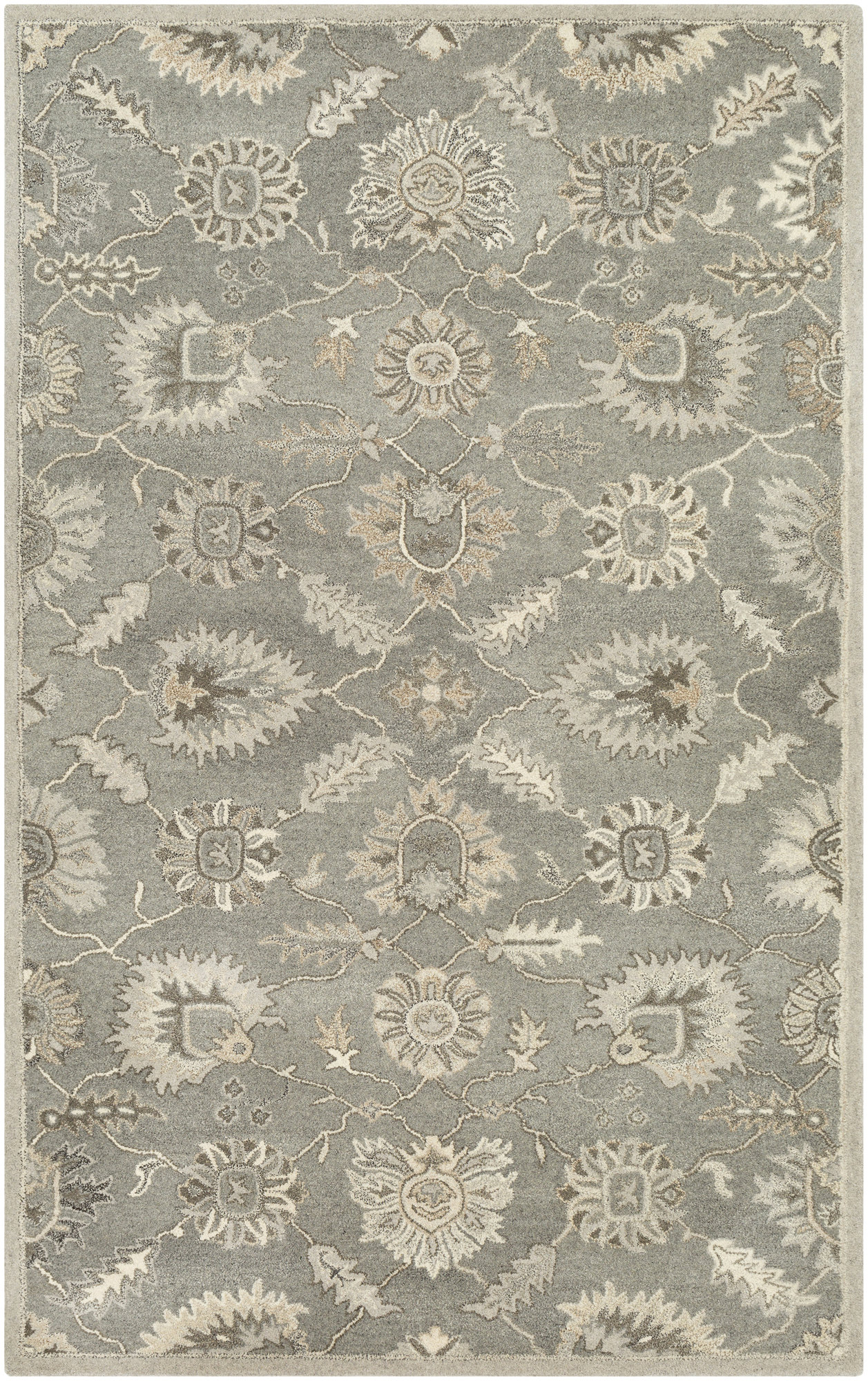 Charlton Home® Sneyd Park Performance Hand Tufted Wool Floral Rug ...