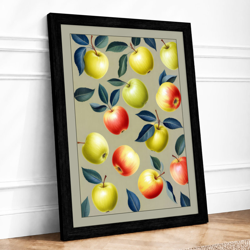 Autumn Harvest Arrangement Botanical - Framed Print, A2 - 59.4 x 42.0 cm, Black