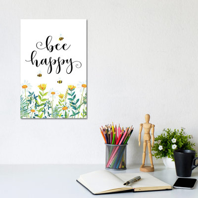 Bee Happy 1 Piece Wall Art on Canvas