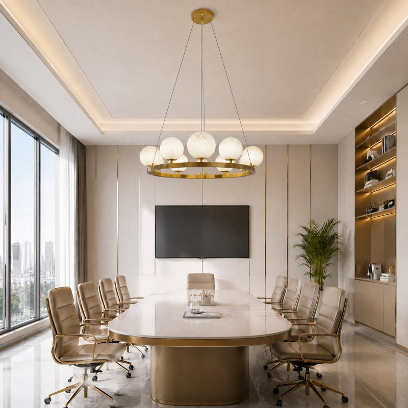 9 - Light Brushed Gold Pendant