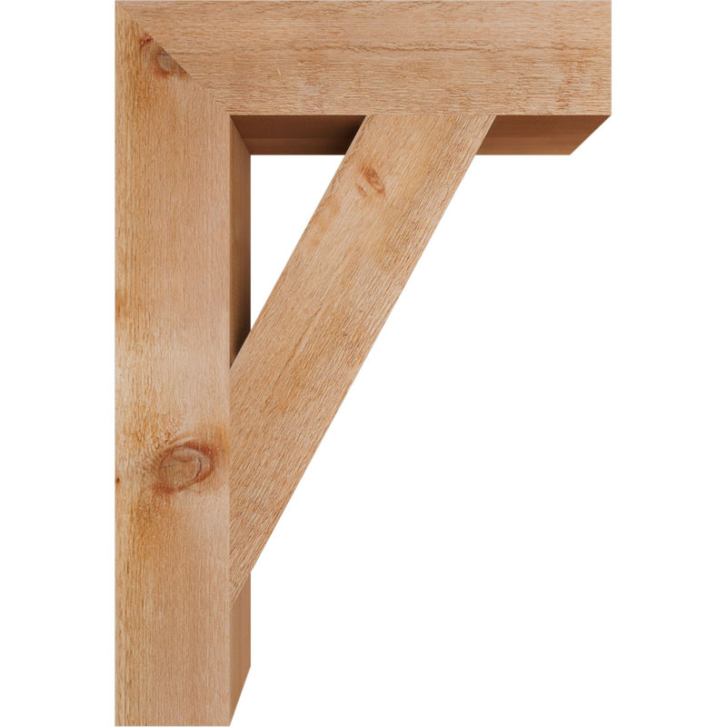 6"W x 26"D x 38"H Traditional Block Rough Sawn Bracket, Western Red Cedar, 38" H x 6" W x 26" D