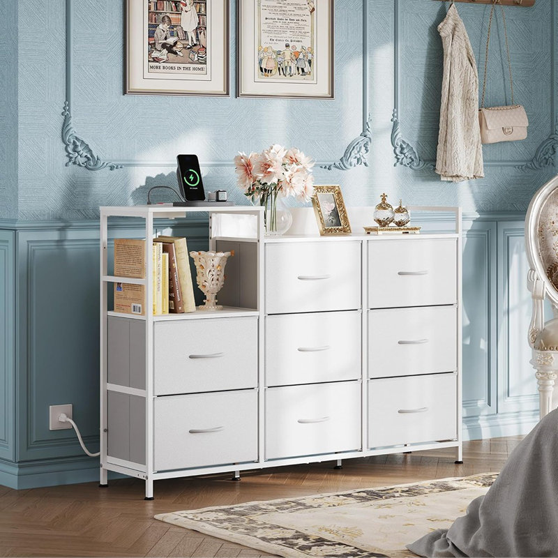 Meuble télé blanc pour commode pour chambre à coucher avec station de ...