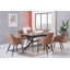Eatonton 6 Person Dining set - a Rectangular Extendable Dining Table with Metal Legs and a Set of 6 Faux Leather Dining Chairs for Dining Room - Modern Dining Table Set-1866014200-1866014203-1866014205