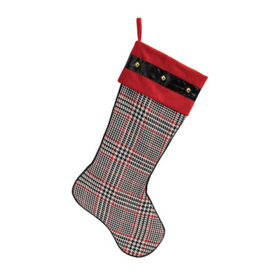 Chaussette de Noël à motif écossais Houndstooth (ensemble de 3)