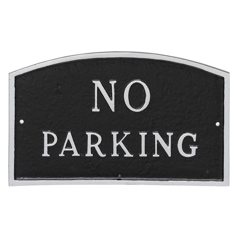 Aucune plaque de stationnement, Noir / argent, H 10 po x l 15 po x P 0,25 po