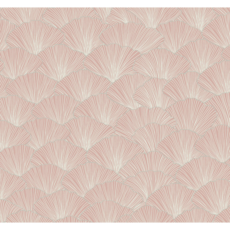 Papier peint lumineux ginkgo, Corail