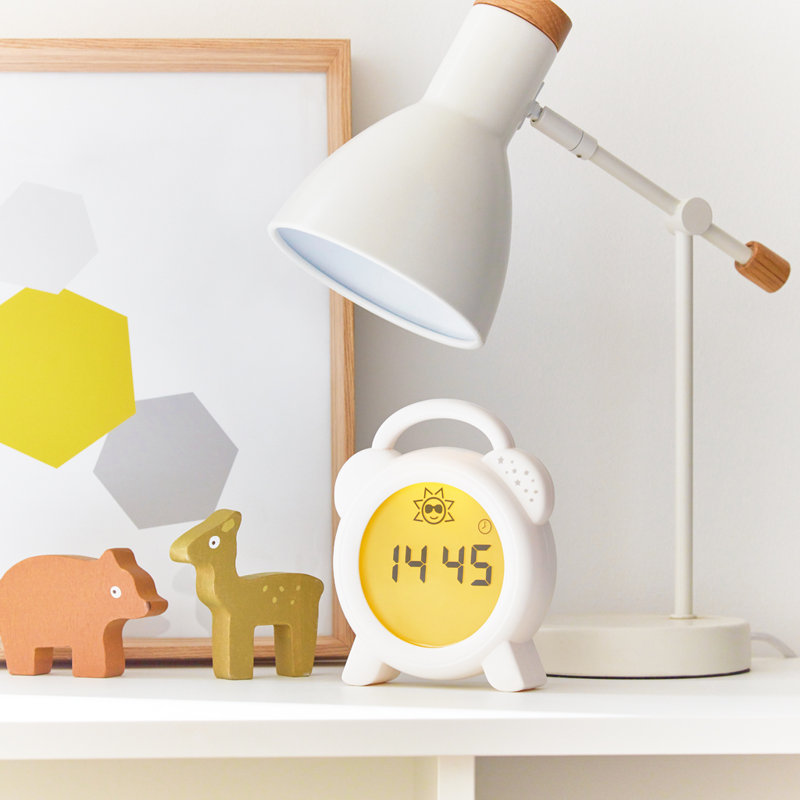 Digital Battery Alarm Tabletop Clock in White