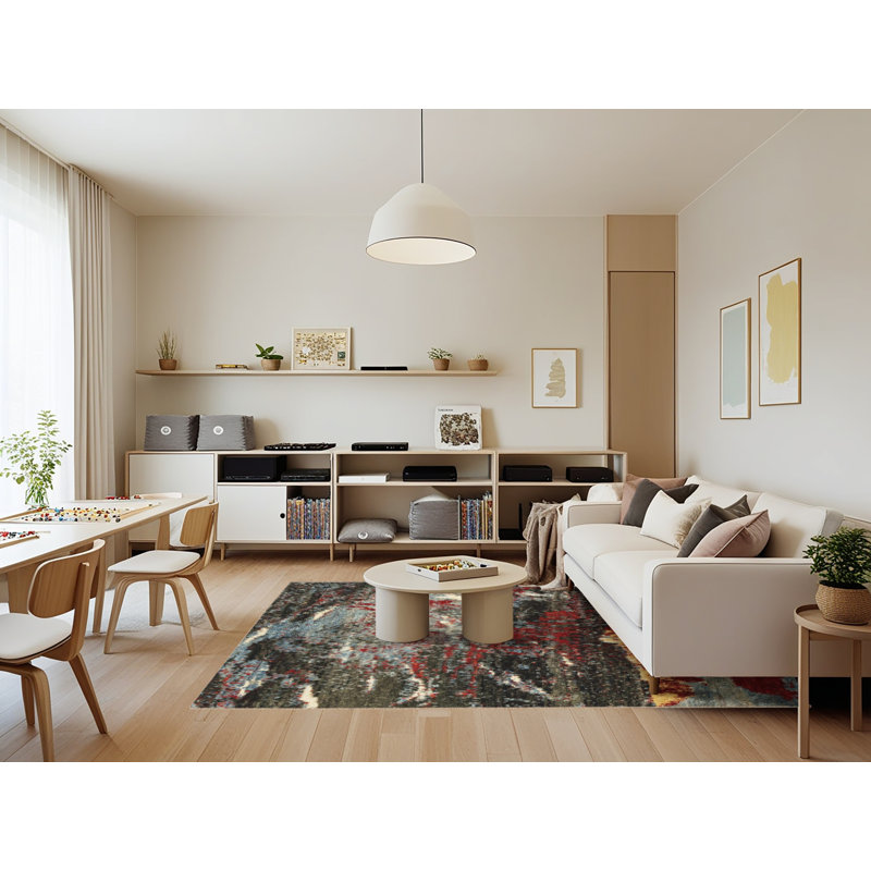 Abstract Indoor Rug, Rectangle 7' x 9'