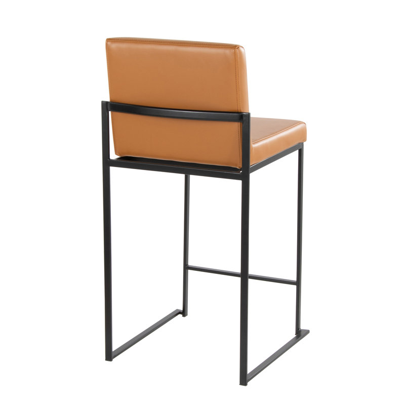Tabouret de bar contemporain à haut dossier, Noir