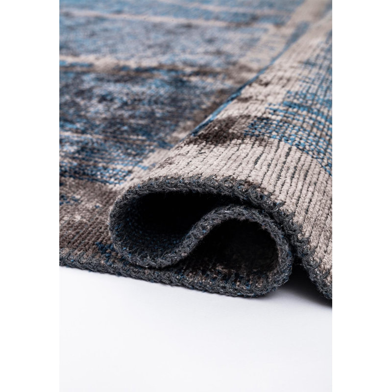 Berfield Abstract Hand Loom Indoor / Outdoor Area Rug, Rectangle 7'10" x 11'2"