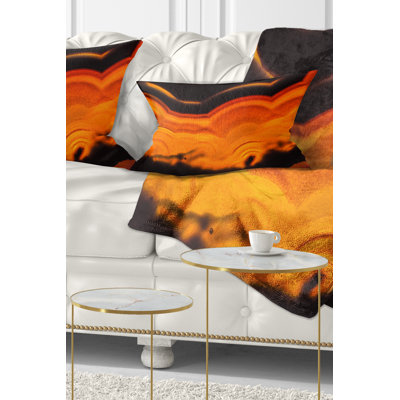 Agate Macro Orange - Abstract Printed Pillow