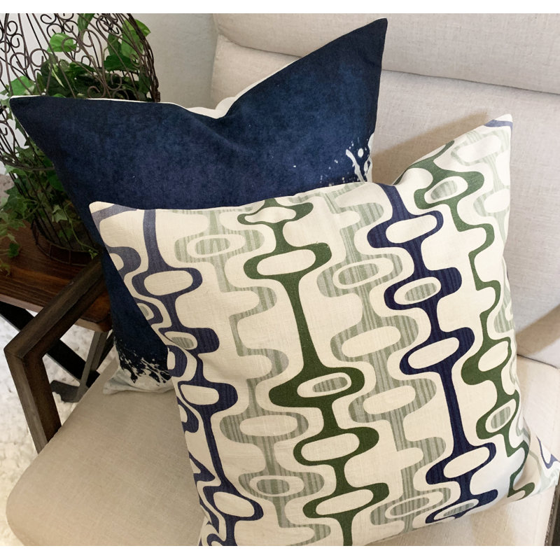 Coussin Jetson, Bleu marine / crème