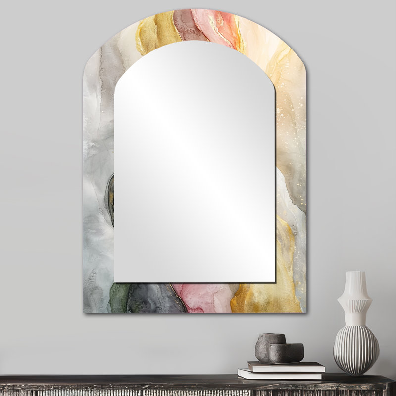 Miroir mural céleste en équilibre rose du Sinaï, 34 po x 25 po