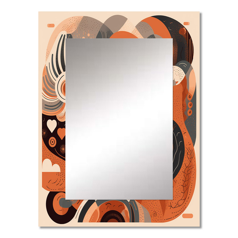 Evolving Abstractions IV - Midcentury Modern Large Mirror, Modern Unique Wall Mirror Decor, Printed Metal Art, 32" x 24"