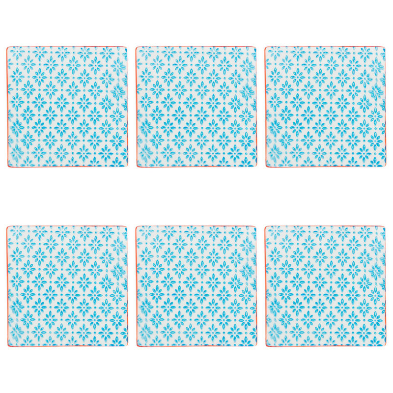 Ceramic Square 6 Piece Coaster Set
