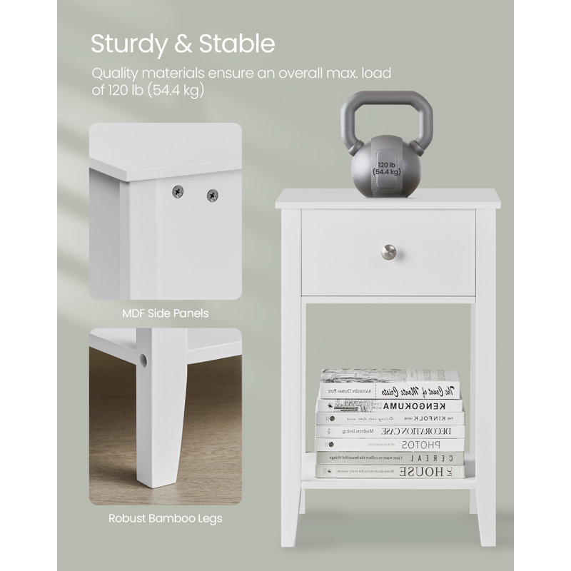 Anlaug 40cm W Bamboo / Rattan Bedside Table